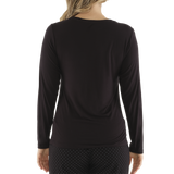 Women's Black Premium Bamboo V Neck Top