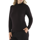 Women's Black Premium Bamboo Turtleneck Top