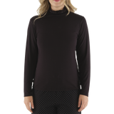 Women's Black Premium Bamboo Turtleneck Top