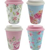 Floral Reusable Bamboo Coffee Cup Young Spirit