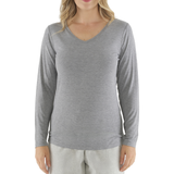 Women's Grey Premium Bamboo V Neck Top