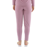 Mauve Hues Bamboo Elastane Twist Tee with Tapered Pant Set