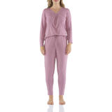 Mauve Hues Bamboo Elastane Twist Tee with Tapered Pant Set