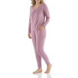 Mauve Hues Bamboo Elastane Twist Tee with Tapered Pant Set