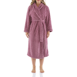 Mauve Shawl Collar Lux Sherpa Fleece Dressing Gown
