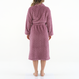 Mauve Shawl Collar Lux Sherpa Fleece Dressing Gown