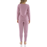 Mauve Hues Bamboo Elastane Twist Tee with Tapered Pant Set