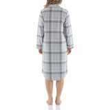 Moss Check Flannelette Cotton Midi Nightshirt