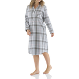 Moss Check Flannelette Cotton Midi Nightshirt