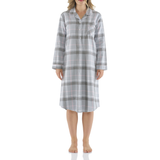 Moss Check Flannelette Cotton Midi Nightshirt