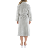 Silver Shawl Collar Lux Sherpa Fleece Dressing Gown