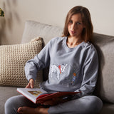 Alice in Wonderland Ultra Soft Cotton Fleece Sweater - Grey Marle