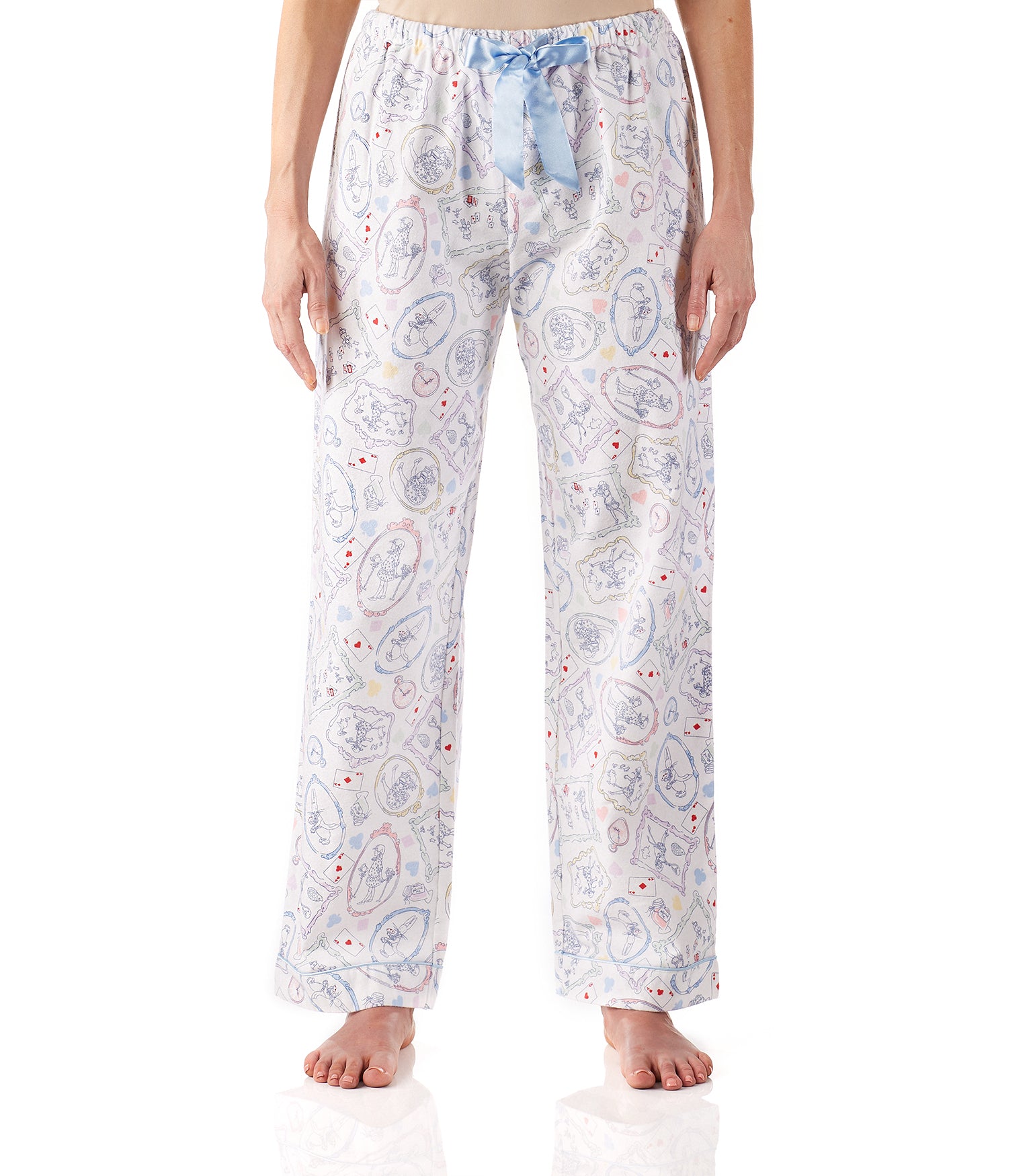 Alice In Wonderland Womens Cotton Flannelette Pyjama Pants Young Spirit