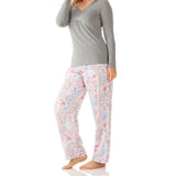 Charcoal Henley Tee and Ariana Floral Viscose Cotton Pant Pyjama Set | Women's Winter PJ Sets | Magnolia Lounge Australia