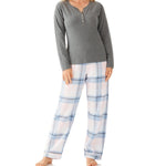 Ava Check Flannelette Cotton Pyjama Pants Magnolia Lounge