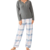 Ava Check Flannelette Cotton Pyjama Pants Magnolia Lounge