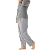 Charcoal Henley Tee & Ava Houndstooth Flannel Pant Pyjama Set