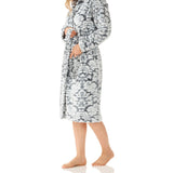 Women's Winter dressing Gown | Damask Button Up Fleece Dressing Gown | Magnolia Lounge Australia