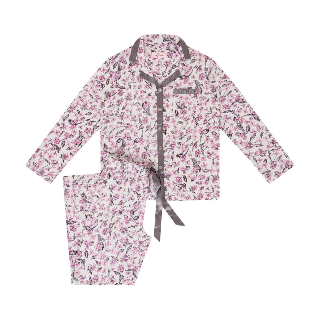 Jasmine Floral Viscose Elastane Classic Pyjama Set | Best Moisture Wicking Pyjamas Australia