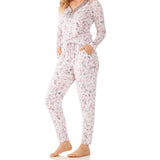Women's Winter Moisture-wicking Sleepwear | Jasmine Viscose Elastane Henley Tee & Tapered Pant Set | Magnolia Lounge Australia
