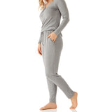 Leila Bamboo Elastane Tapered Pyjama Pant Magnolia Lounge