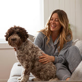 Ava Houndstooth Flannelette Cotton Pyjama Set Magnolia Lounge