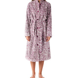 Women’s winter dressing gown | Raspberry Button Up Fleece Dressing Gown | Magnolia Lounge Australia