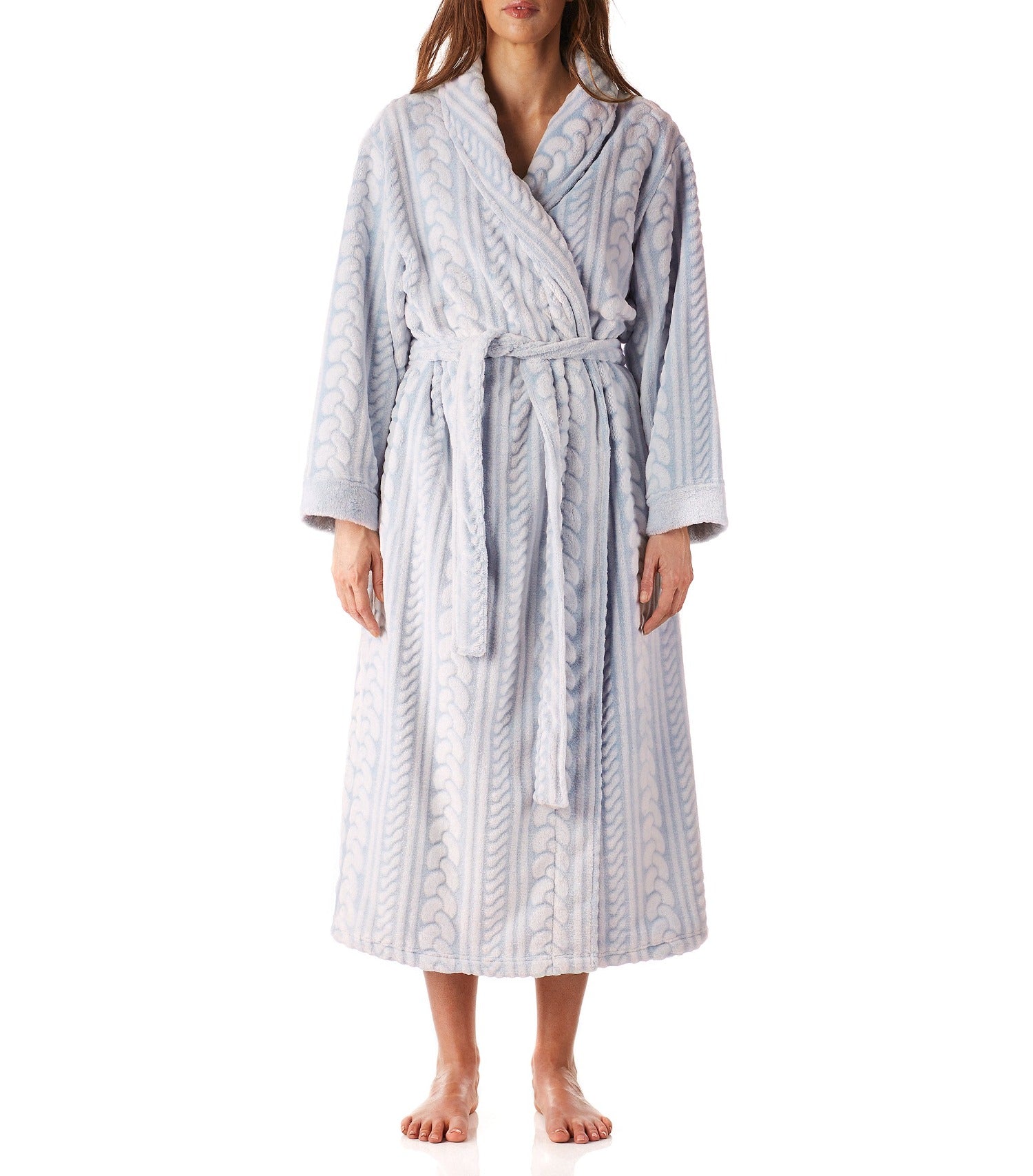 Women’s winter dressing gown | Sage Shawl Collar Fleece Dressing Gown | Magnolia Lounge Australia