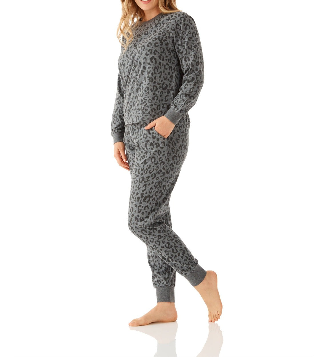 Samira Spot Cotton Peached Jersey Raglan Sleeve Tee & Pant Set Magnolia Lounge