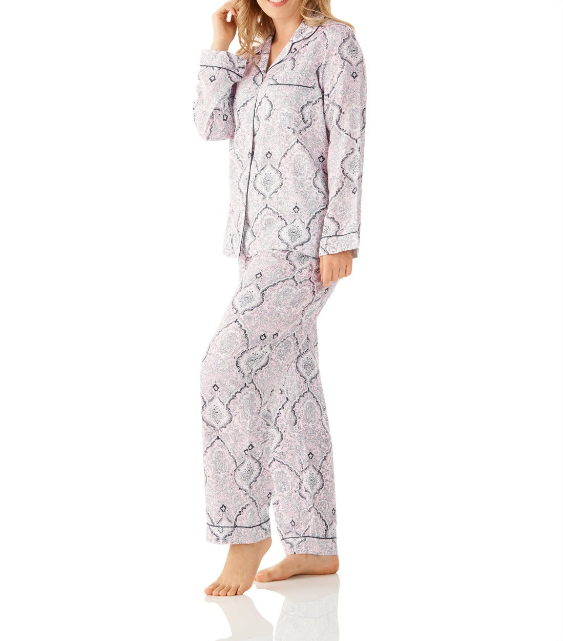Women's Viscose Cotton Sateen Winter Pyjama Set | Shiva Viscose Cotton Pyjama Set | Magnolia Lounge Sleepwear Australia