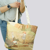 Alice In Wonderland Canvas Daily Tote Shopping Bag - Alice with Rabbit Young Spirit