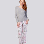 Winter Floral Viscose Cotton Classic Pyjama Pant Magnolia Lounge