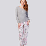 Winter Floral Viscose Cotton Classic Pyjama Pant Magnolia Lounge