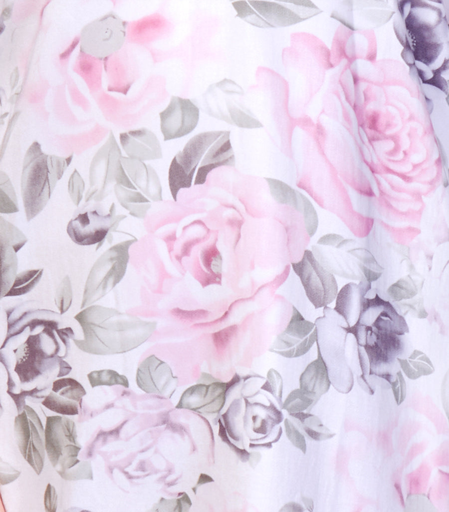 Winter Floral Viscose Cotton Classic Pyjama Pant Magnolia Lounge