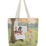 Alice In Wonderland Canvas Daily Tote Shopping Bag - Alice with Mad Hatter Young Spirit