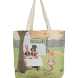 Alice In Wonderland Canvas Daily Tote Shopping Bag - Alice with Mad Hatter Young Spirit