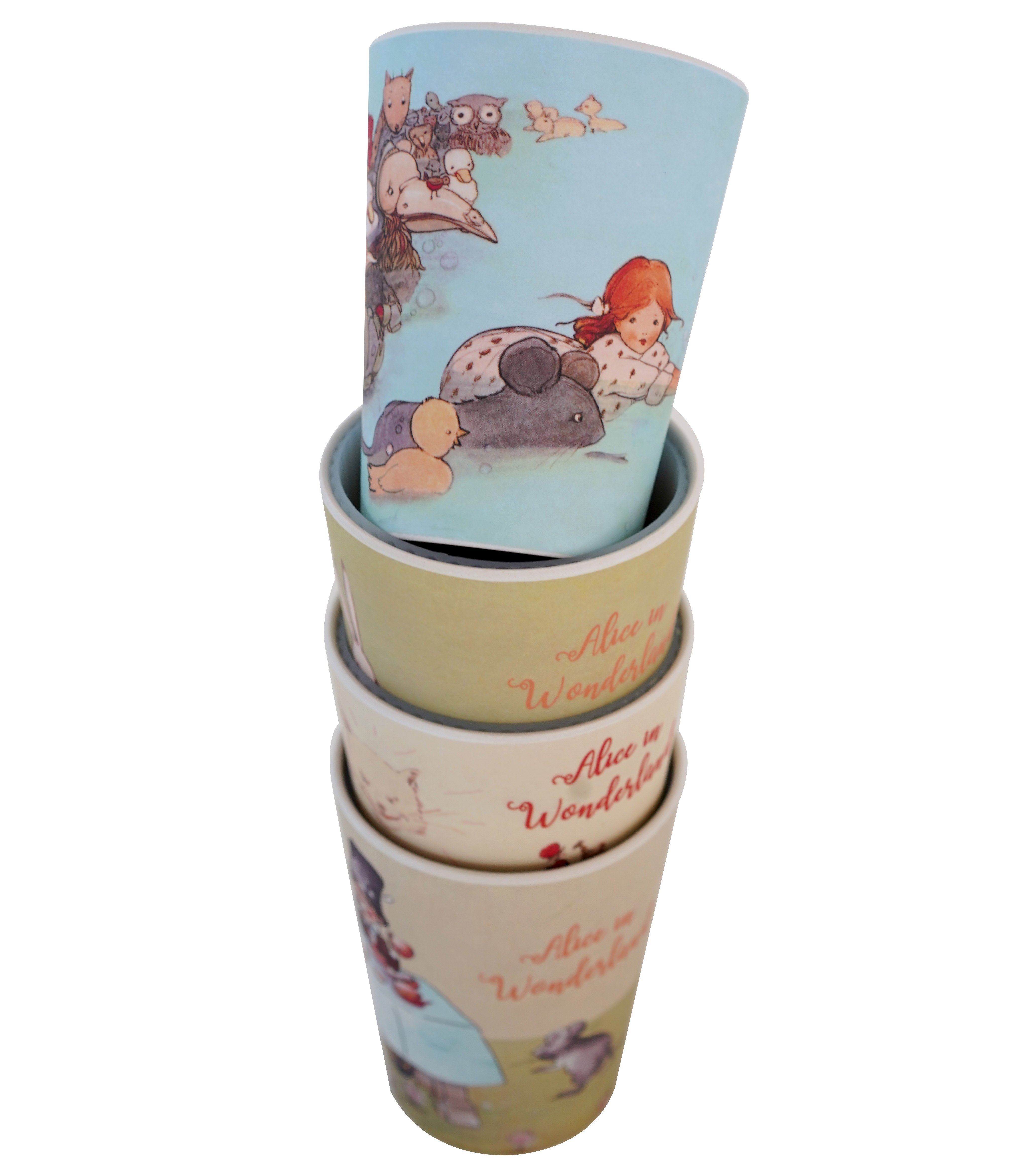 Alice in Wonderland Bamboo Drinking Cups ( Set of 4 ) Young Spirit