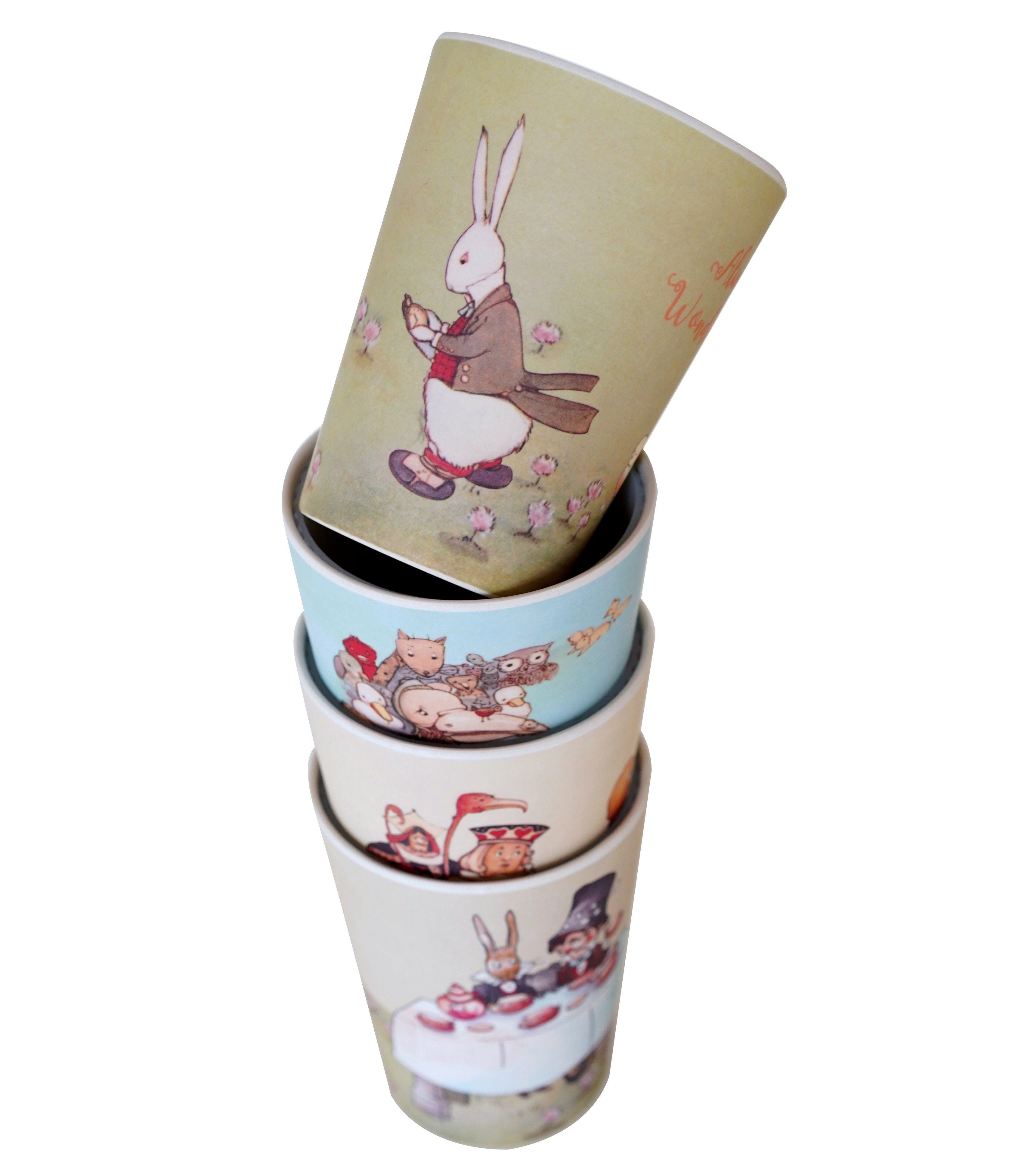 Alice in Wonderland Bamboo Drinking Cups ( Set of 4 ) Young Spirit