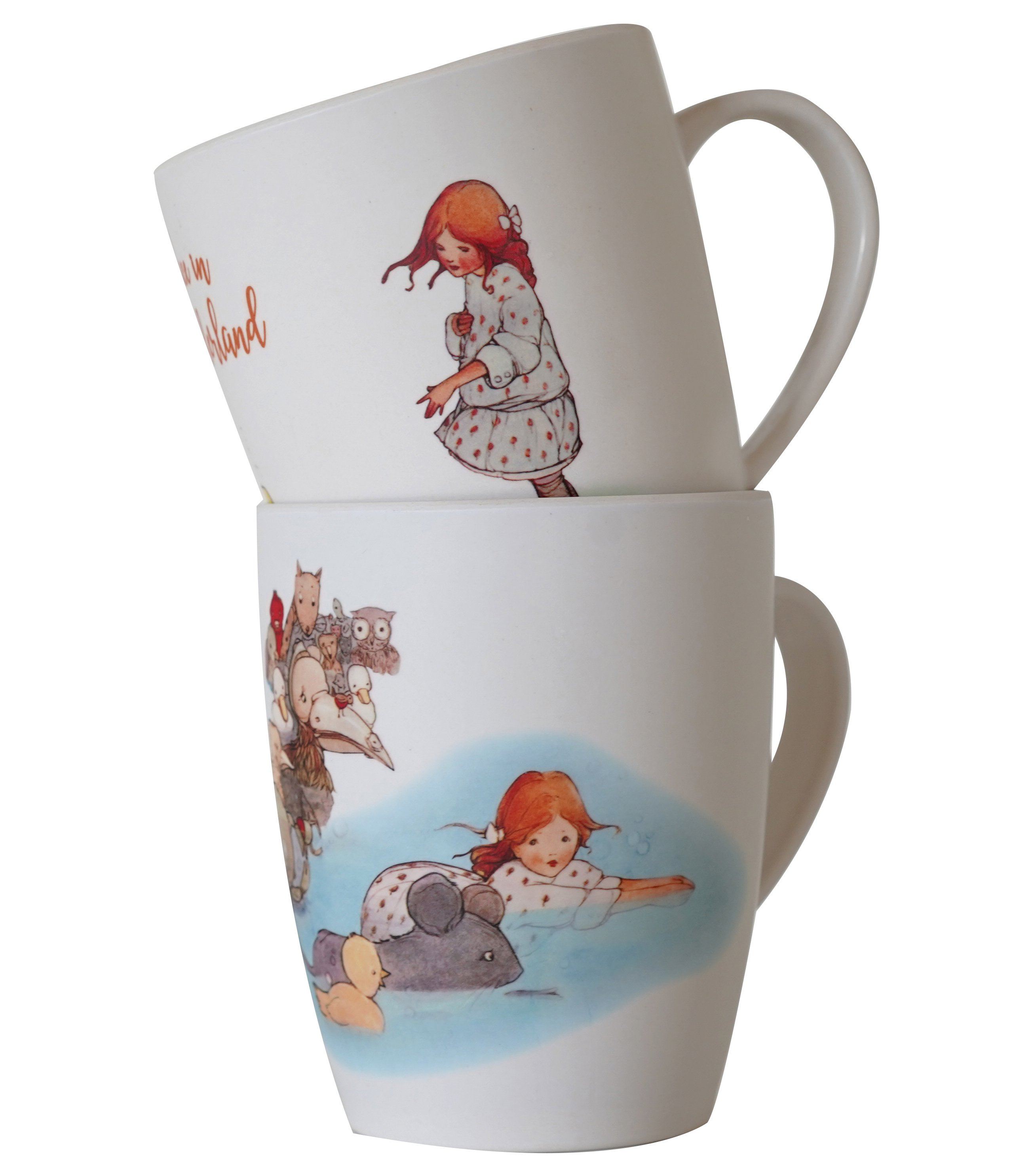 Alice In Wonderland Bamboo Mugs of 2 Young Spirit