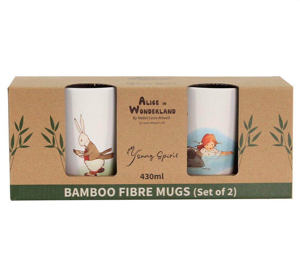 Alice In Wonderland Bamboo Mugs of 2 Young Spirit