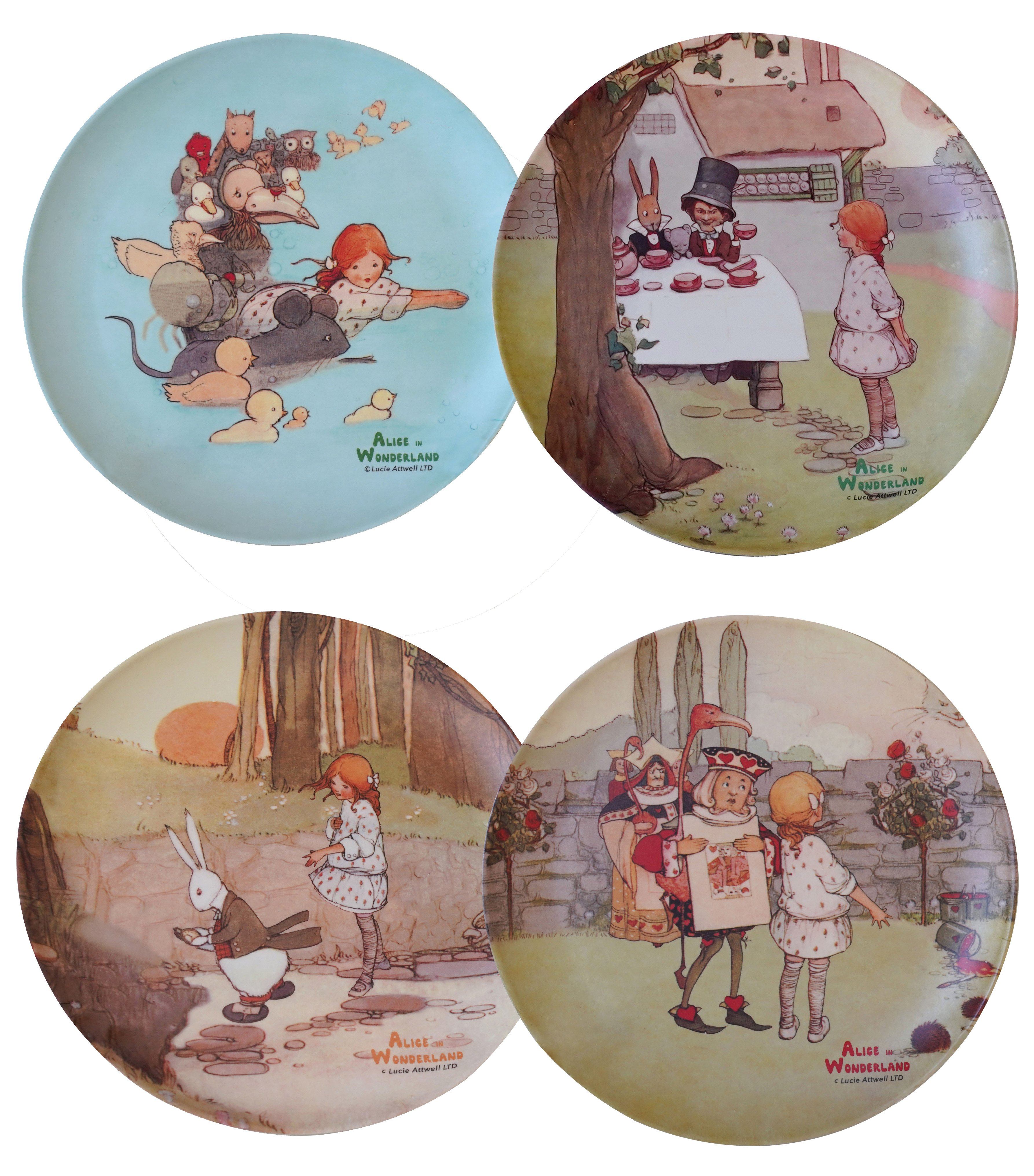 Alice in Wonderland Bamboo Plates (Set of 4) Young Spirit