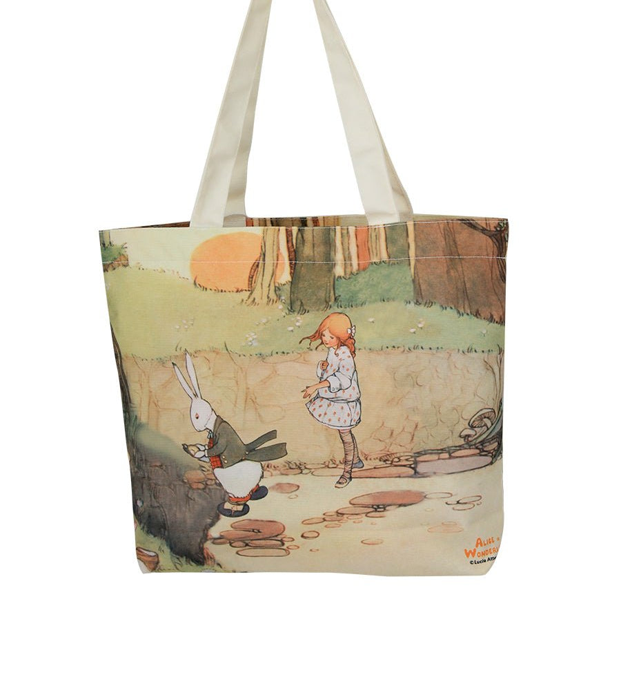 Alice In Wonderland Canvas Daily Tote Shopping Bag Young Spirit