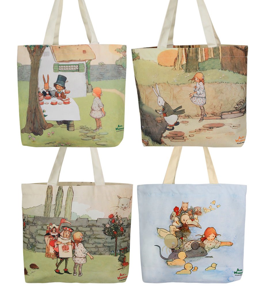 Alice In Wonderland Canvas Daily Tote Shopping Bag Young Spirit