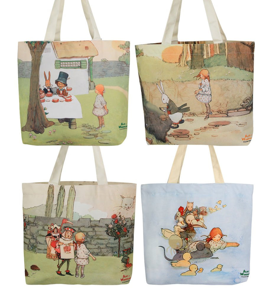 Alice In Wonderland Canvas Daily Tote Shopping Bag Young Spirit