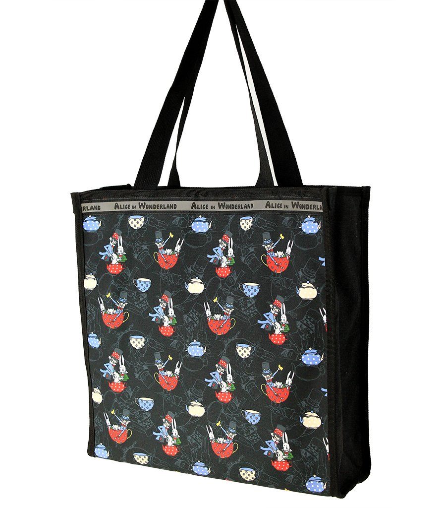 Alice In Wonderland Canvas Multi-Use Tote Bag - The Mad Hatter & Alice Watercolor Stories Young Spirit