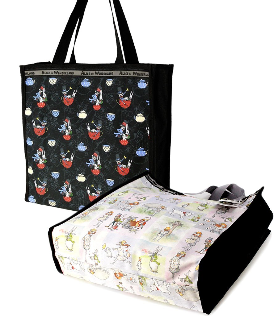 Alice In Wonderland Canvas Multi-Use Tote Bag - The Mad Hatter & Alice Watercolor Stories Young Spirit