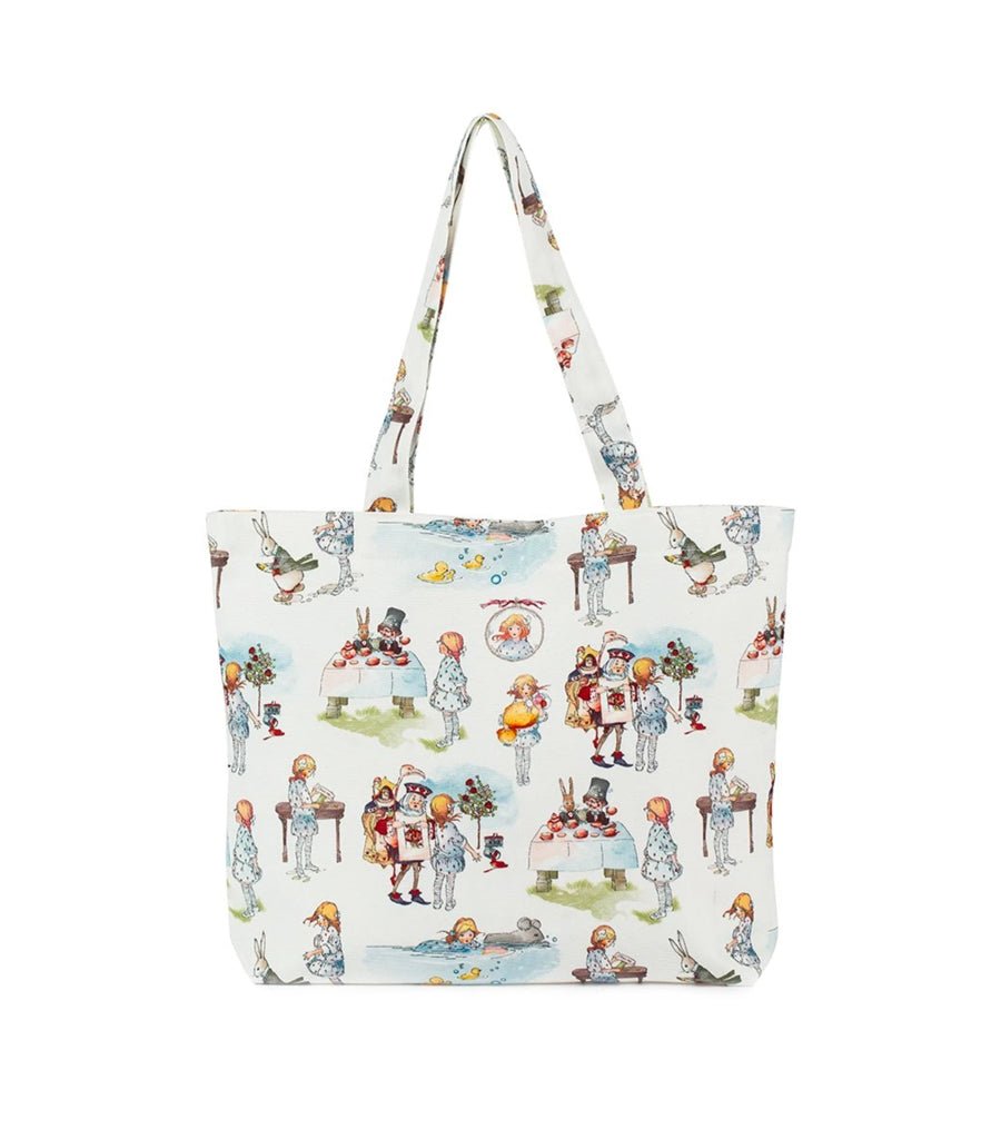 Alice in Wonderland Canvas Snap Closure Tote Bag Young Spirit