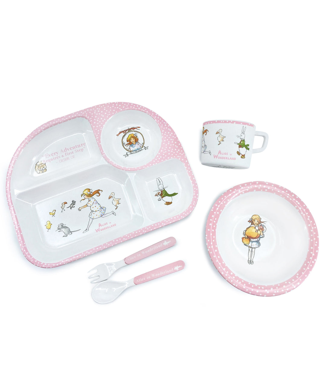 Alice Kitchen Set Alice In Wonderland Kids 5pcs Bamboo Meal Set | Eco Bamboo Tableware ...