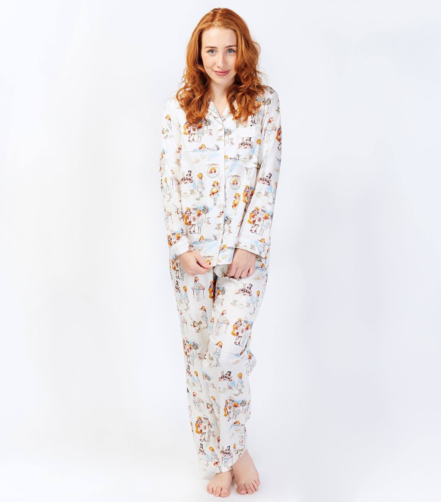 Alice in Wonderland Ladies Cotton Sateen Long Sleeve Pyjama Set Young Spirit