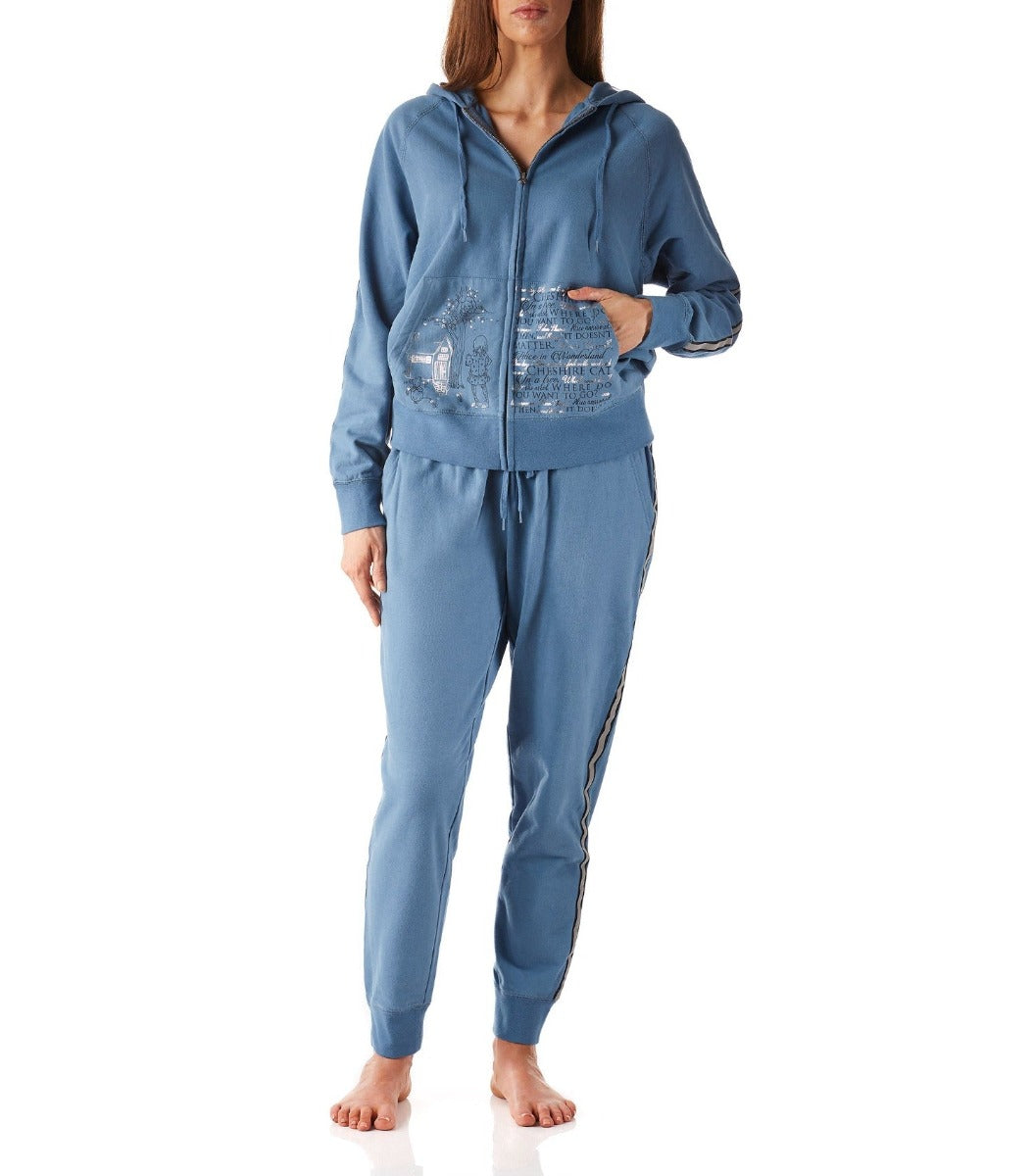 Alice In Wonderland Soft Cotton Fleece Hoodie with Track Pant Set Young Spirit